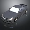 Gray Mercedes Sports Car With Streamlined Body Large Wheels And 3D Rendering