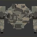 Camouflage Four Legged Mechanical Robot 3D Model With Articulated Joints Armored Body And Weapon Components