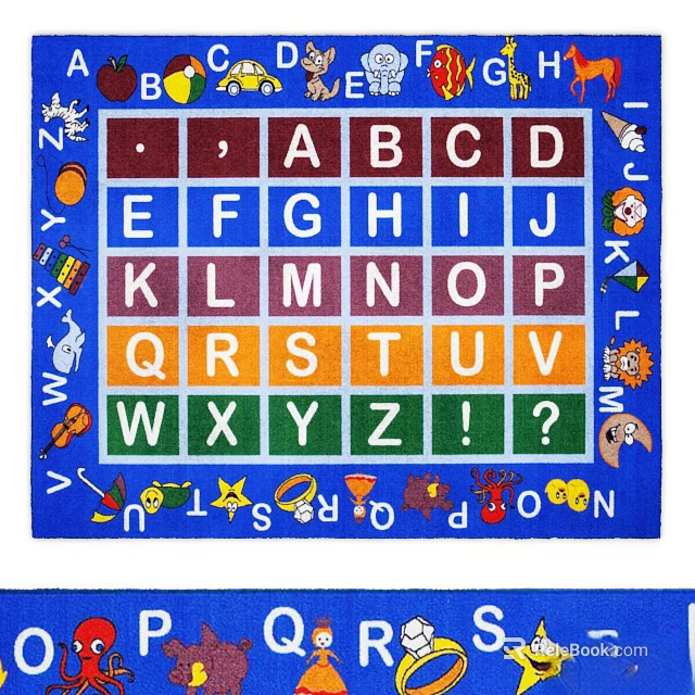 Vibrant Square Rug Featuring Alphabet Letters Numbers and Fun Learning Designs for Children 3d model 