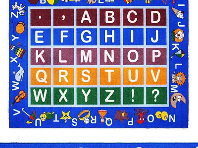 Vibrant Square Rug Featuring Alphabet Letters Numbers and Fun Learning Designs for Children 3d model