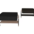 Modern Wooden Bedside Table With Dark Brown Finish And Metal Legs Sleek Design