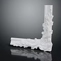 Intricate White Carved Architectural Corner Detail With Elegant Floral Patterns 3d model
