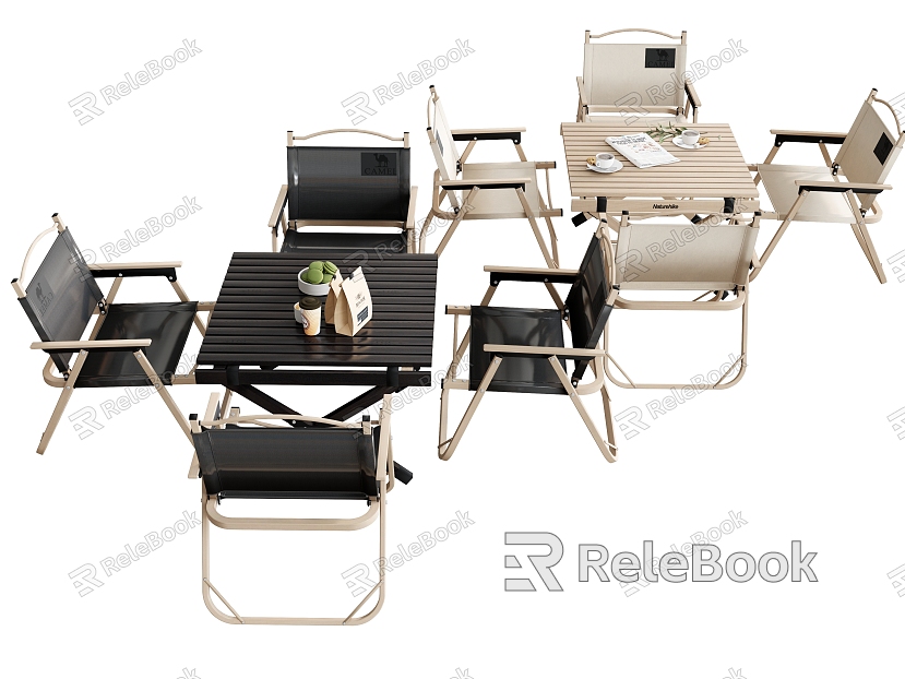 Leisure Table and Chair Outdoor Table and Chair Folding Chair Fisherman's Chair Dining Table Ornaments Food model