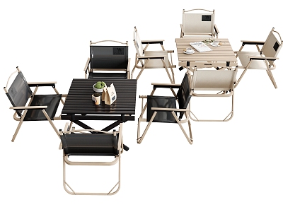 Leisure Table and Chair Outdoor Table and Chair Folding Chair Fisherman's Chair Dining Table Ornaments Food model