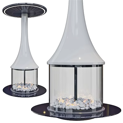 Glass Fireplace Modern Fireplace 3d model