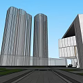 Modern Urban Sales Office Building With Glass Curtain Wall In High Rise District Design