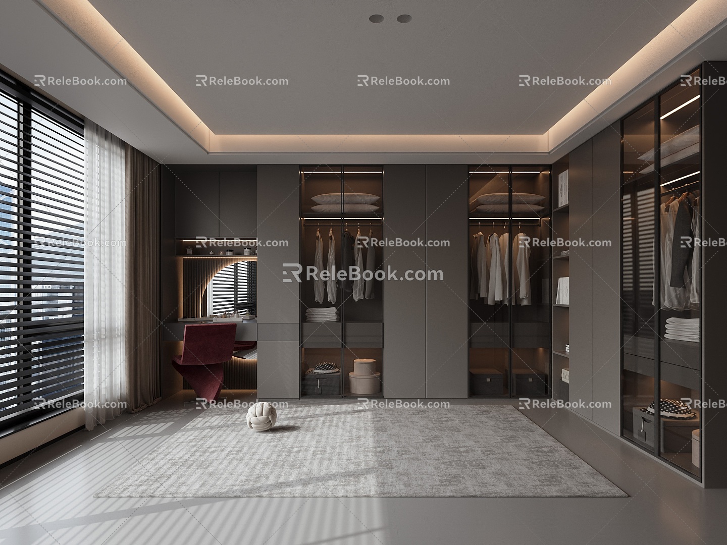 Modern Italian Light Luxury Cloakroom 3d model