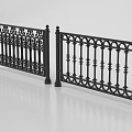 Decorative Wrought Iron Railings With Intricate Patterns And Black Metal Finish
