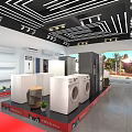 Modern Appliance Specialty Store Interior With Washing Machines Refrigerator And Display Shelves