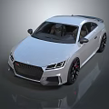 Audi Silver Sports Car With Black Wheels Red Brake Calipers Rear Spoiler And Sporty Design