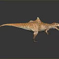 Realistic Spiked Back Dinosaur With Orange Striped Skin In Standing Pose