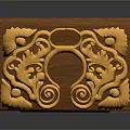 Wooden Decorative Box With Golden Intricate Carvings And Ornate Surface Design
