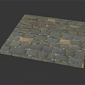 Elegant Brick Floor With Square Blue Bricks And Various Shades In Uniform Layout 3d model