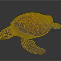 Vibrant Sea Turtle With Orange Black Patterned Shell And Yellow Spotted Head