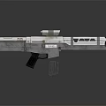 Futuristic Tactical Weapon With White And Black Design Scope And Modular Components 3d model