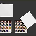 Colorful Art Equipment Cases With Stackable White Boxes And Pigment Containers 3d model