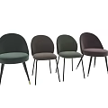 Modern Single Dining Chair With Velvet Upholstery And Sleek Metal Legs In Various Colors