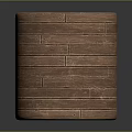 Wooden Cylindrical Planter With Stacked Slats Brown Wood Grain And Simple Design