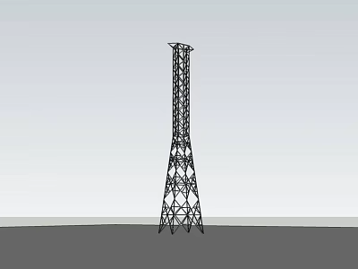 Tall Modern Industrial Steel Lattice Tower With Minimalist Outline Structure 3d model