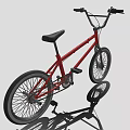 Red BMX Bicycle with Black Handlebars Black Seat and Large Wheels
