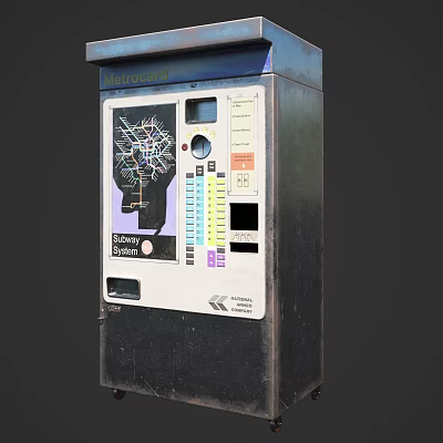 Public Facility Metrocard Vending Machine With Interactive Map And Ticket Interface 3d model
