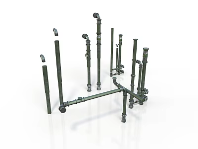 Assorted Metal Pipe Fittings Bracket And Support Equipment For Industrial Use 3d model