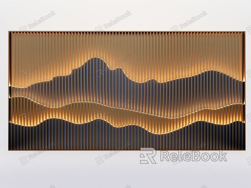 New Chinese background wall Landscape background wall Image wall model