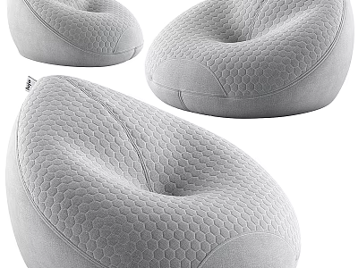Comfortable Gray Lounge Chair With Honeycomb Texture And Soft Rounded Design 3d model