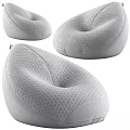 Comfortable Gray Lounge Chair With Honeycomb Texture And Soft Rounded Design 3d model