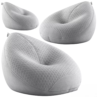 Comfortable Gray Lounge Chair With Honeycomb Texture And Soft Rounded Design 3d model
