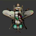 Mechanical Insect Game And Movie Character With Colorful Parts Large Eyes And Detailed Wings