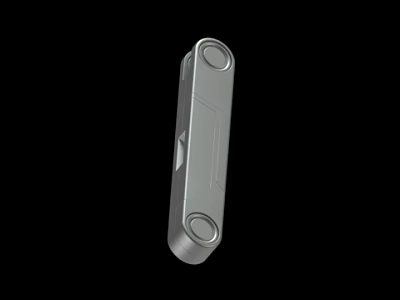 Silver Metal Hinge With Cylindrical Ends And Rectangular Body Design 3d model