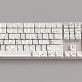 White Computer Keyboard With Standard Key Layout And Numeric Keypad