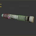 Silver Metal Lightsaber Weapon With Detailed Mechanical Design And Reflective Surface