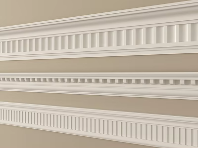 Elegant Gypsum Crown Molding Design Styles For Interior Wall Decoration 3d model