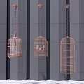 Three Copper Cage Pendant Lights For Modern Minimalist Interior Design