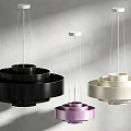 Modern Layered Pendant Lights In Black Purple And White For Contemporary Interior