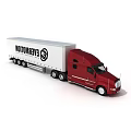 Red Semi Truck With White Trailer Featuring MOTORAVE Logo Design