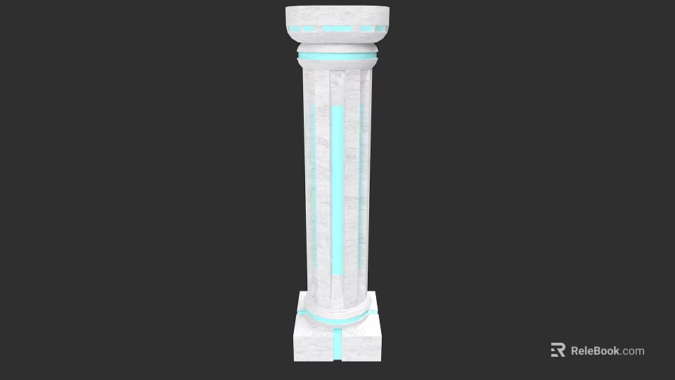 White Marble Column Sculpture With Intricate Carved Decorative Design Details 3d model 