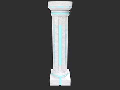 White Marble Column Sculpture With Intricate Carved Decorative Design Details 3d model