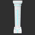 White Marble Column Sculpture With Intricate Carved Decorative Design Details