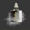 Detailed Realistic Rocket Launch Scene With Smoke Effect And Thrusters 3d model