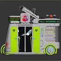 Futuristic Green And Gray Food Delivery Vehicle With Bionic Logo And Antenna