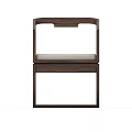 Modern Wooden Frame Leisure Chair With Light Colored Cushion And Armrests