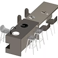 Nakajima Table and Chair Combination 3d model