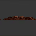 Red Beans Pile Scattered On Gray Background With Natural Texture And Look