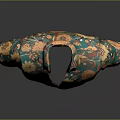 Colorful Floral Short Sleeve Shirt With Green Base Yellow And Orange Flower Patterns