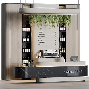 Modern Cafe Bar 3d model