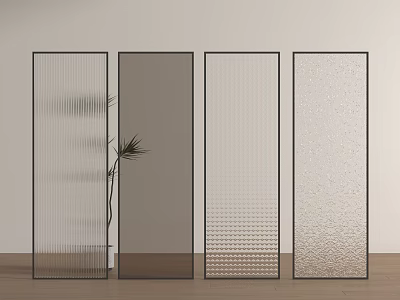 Modern glass partition Changhong glass 3d model