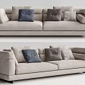 Modern double sofa multiplayer sofa 3d model